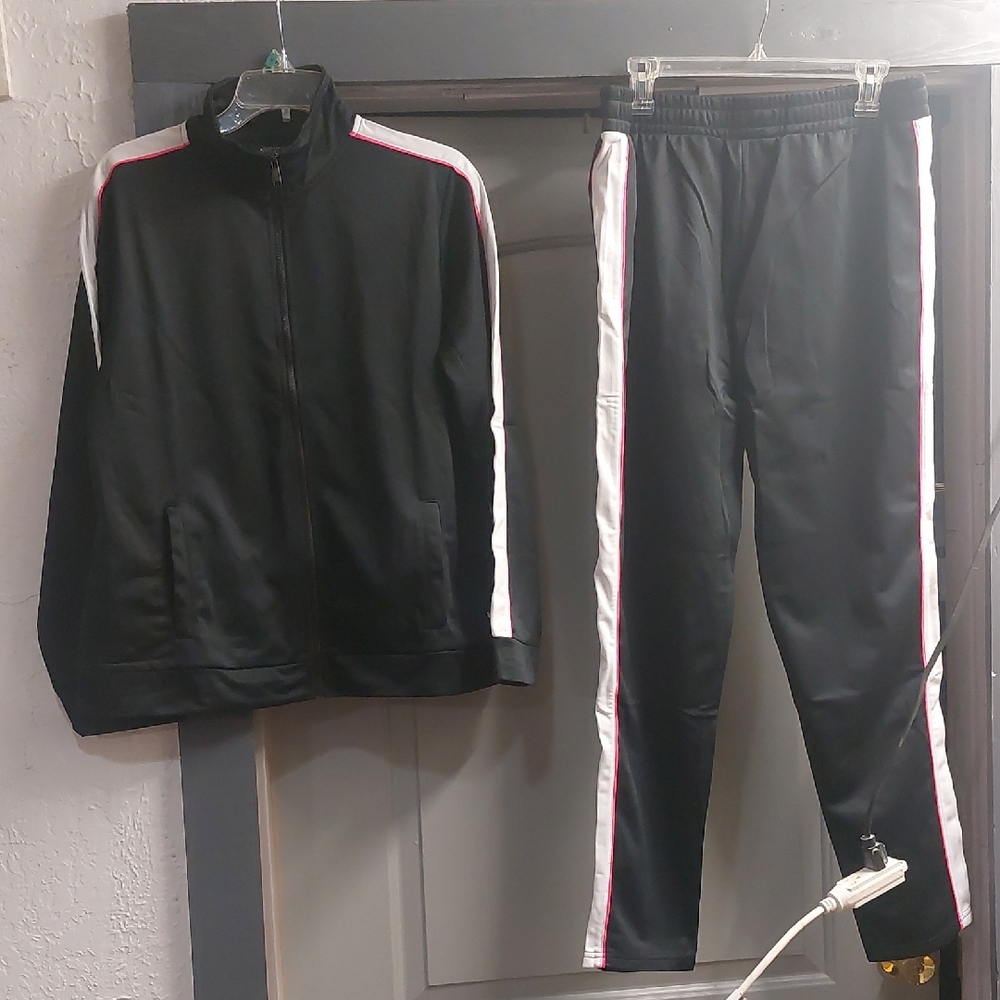 Black and White And Pink Women's Track Set sz XL